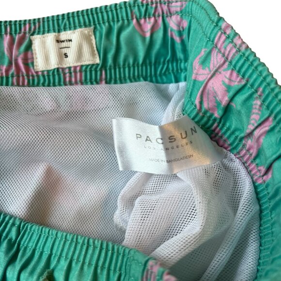 PacSun teal swim trunks palm trees Size Small - Picture 9 of 16